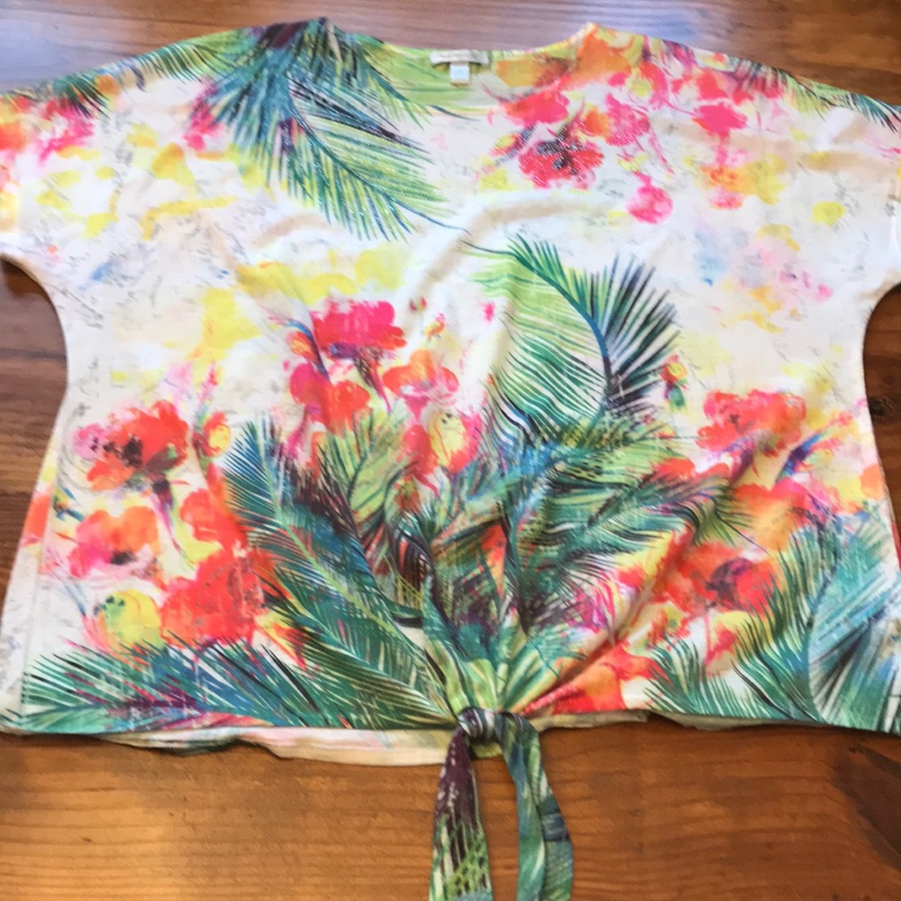 Front tie multicolored top